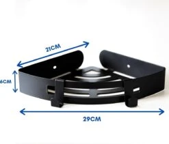 Doucherek Zonder Boren Badkamer Accessoires Zelfklevend | Douchemandje | Badrek | Douche Rek Zwart | Hoekrek Hangend | Blueplato® -Badkamer Accessoires Winkel 1200x1025
