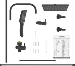 SCHÜTTE Mallorca Douchesysteem - Regendouche - 95 Cm Stang - Wandhouder In Hoogte Verstelbaar - Mat Zwart -Badkamer Accessoires Winkel 1200x1050 3
