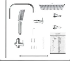 SCHÜTTE Mallorca Douchesysteem - Regendouche - 95 Cm Stang - Wandhouder In Hoogte Verstelbaar - Chroom -Badkamer Accessoires Winkel 1200x1056 2