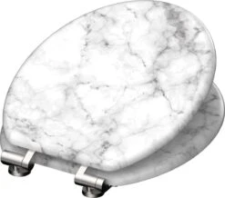 SCHÜTTE WC-Bril 80194 MARMOR STONE - MDF-Hout - Soft Close - Verchroomde Scharnieren - Decor - 3-zijdige Print -Badkamer Accessoires Winkel 1200x1059 6