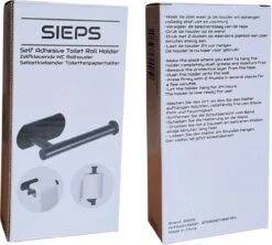 SIEPS RVS WC Rolhouder - Toiletrolhouder - Zelfklevend Zonder Boren - Zwart -Badkamer Accessoires Winkel 1200x1079
