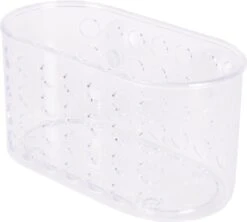 Douchebakje Transparant Met Zuignappen - 15.5 X 8 X 8 Cm - Inhoud 1 Liter - Badkamerspullen Bakjes - Badkamer Opbergbakjes / Organizers