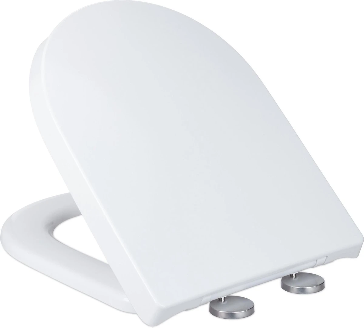 Relaxdays Wc Bril Softclose - D-vorm - Toiletbril Universeel - Toiletdeksel Plastic - Wit 3 Relaxdays Wc Bril Softclose - D-vorm - Toiletbril Universeel - Toiletdeksel Plastic - Wit