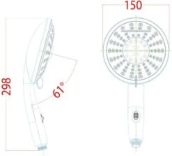 SCHÜTTE Niagara Handdouche - Douchekop Ø 15 Cm - 5 Standen - Watervaluitloop - Waterstop - Chroom 33 SCHÜTTE Niagara Handdouche - Douchekop Ø 15 Cm - 5 Standen - Watervaluitloop - Waterstop - Chroom -Badkamer Accessoires Winkel 1200x1085 3