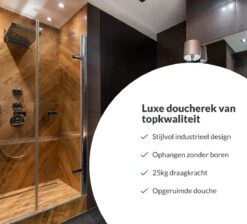 Doucherek Zonder Boren – Badkamer Accessoires – Doucherekje – Douchemand – RVS – Hoekrek – Hangend – Zwart – 2 Stuks -Badkamer Accessoires Winkel 1200x1087 5