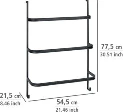 WENKO Handdoekhouder Irpinia 78x55cm Staal Zwart - Handdoekrek - Handdoekenrek Badkamer -Badkamer Accessoires Winkel 1200x1088 1
