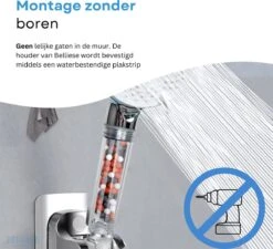 Belliese Doucheset Ionic - Douchekop - Doucheslang - Douchekophouder - Douchekop Met Slang - Waterbesparende Douchekop - Ionische Filter Douchekop - Badkamer Accessoires - Montage Zonder Boren - 5 Standen - Chroom -Badkamer Accessoires Winkel 1200x1093 1