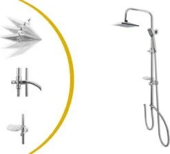 Lifa Bathing Zilveren Douchesysteem - Verstelbare Doucheset - RVS En ABS - Regendouche En Handdouche - Chroom - Incl. Bevestigingsmateriaal -Badkamer Accessoires Winkel 1200x1093 4