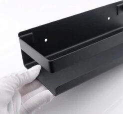 Merkloos Doucherek- Douchemand- Badkamerrek- Badkamer Organiser- Badkamer Organizer-Rekje Voor In De Douche- Badkamer Plank-Rekje Voor Shampoo- RVS- Zonder Boren- Zelfklevend- Rechthoek Vorm- Met Of Zonder Schroeven- Ophangbaar- Met Lijm- 40 Cm- Zwart -Badkamer Accessoires Winkel 1200x1107 1