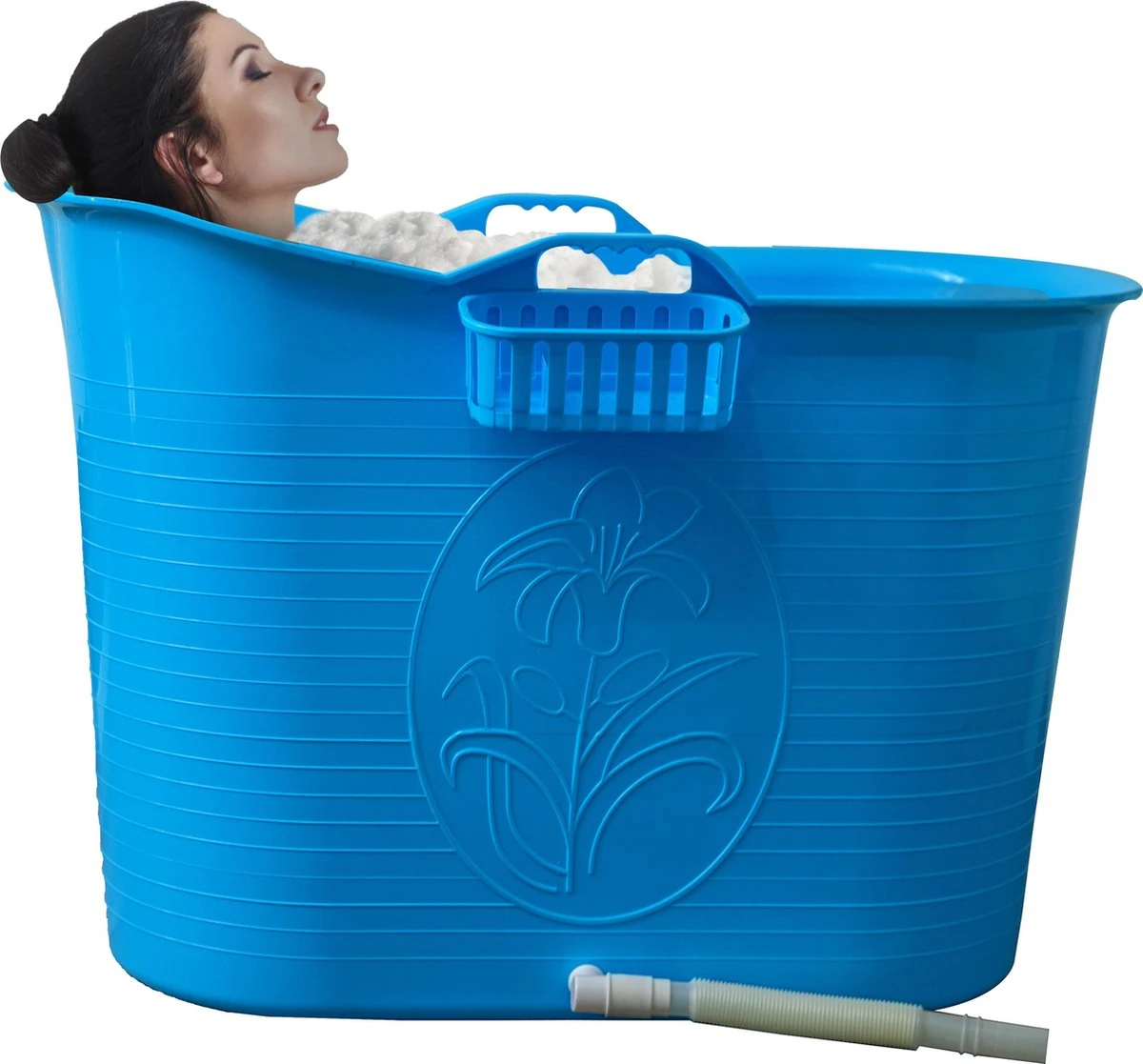 EKEO - Zitbad Voor Volwassenen – Bath Bucket – 200L – Mobiele Badkuip – Inclusief Badrek - Blauw 4 EKEO - Zitbad Voor Volwassenen – Bath Bucket – 200L – Mobiele Badkuip – Inclusief Badrek - Blauw - Afbeelding 2