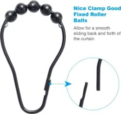 BOTC Gordijnringen - 12 Stuks Gordijn Haken - Gordijnhaken- RVS Gordijn Ringen Voor Gordijn Roede - Zwart -Badkamer Accessoires Winkel 1200x1135 1