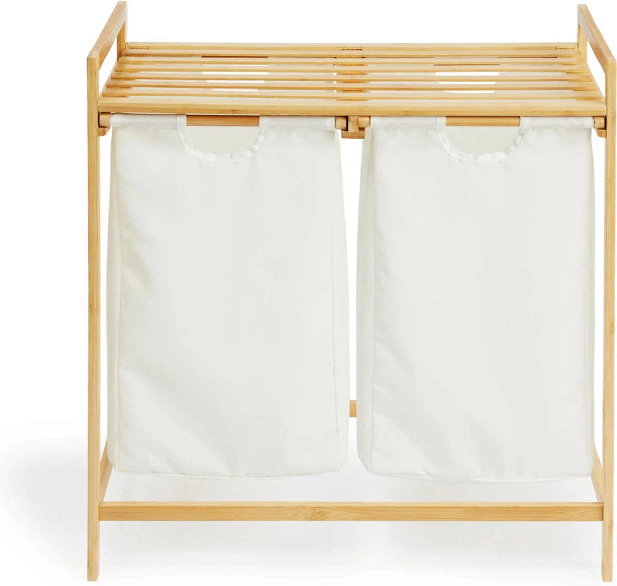 Lifa Bathing Bamboe Rek Met Wasmanden - Polyester En Bamboe - Uitschuifbare Opbermanden Met Deksel - Wassorteerbak 60 Liter - 2 Vakken - Voor Badkamer, Slaapkamer En Wasruimte - 73 X 64 X 33 Cm 5 Lifa Bathing Bamboe Rek Met Wasmanden - Polyester En Bamboe - Uitschuifbare Opbermanden Met Deksel - Wassorteerbak 60 Liter - 2 Vakken - Voor Badkamer, Slaapkamer En Wasruimte - 73 X 64 X 33 Cm - Afbeelding 3