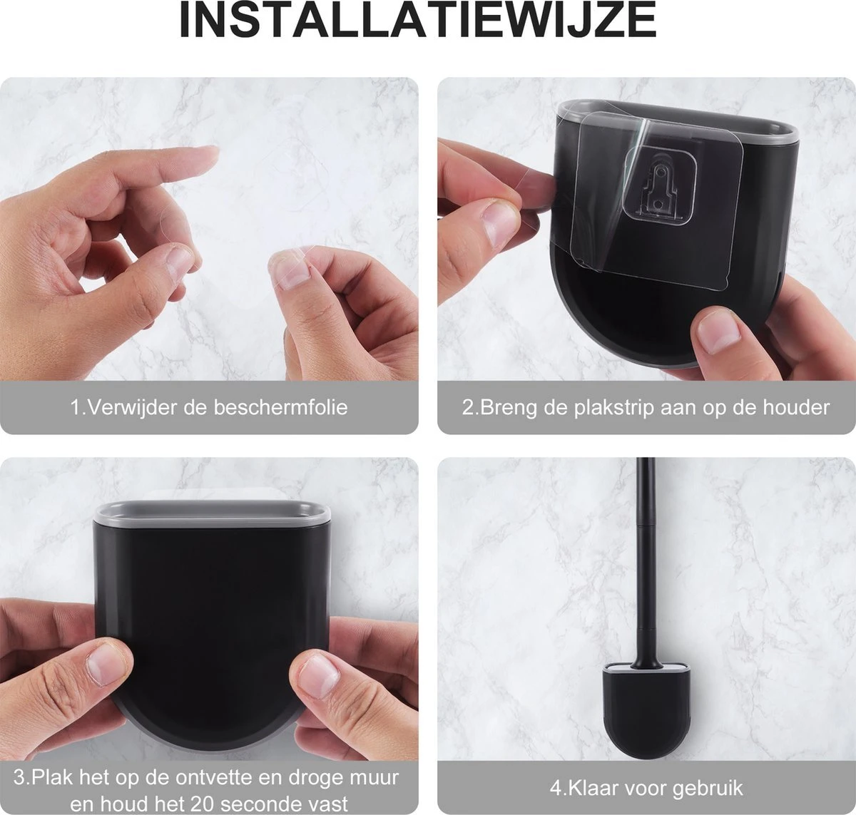 WC Borstel – Siliconen – Zwart – WC Borstel Met Houder – Vrijstaand – Hangend – WC Borstel En Houder – WC Borstel Zwart 8 WC Borstel – Siliconen – Zwart – WC Borstel Met Houder – Vrijstaand – Hangend – WC Borstel En Houder – WC Borstel Zwart - Afbeelding 6