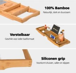 SWILIX ® Badplank - Uitschuifbaar - Voor In Bad - 71 Tot 108 Cm - Met Houder - Hout -Badkamer Accessoires Winkel 1200x1147 2