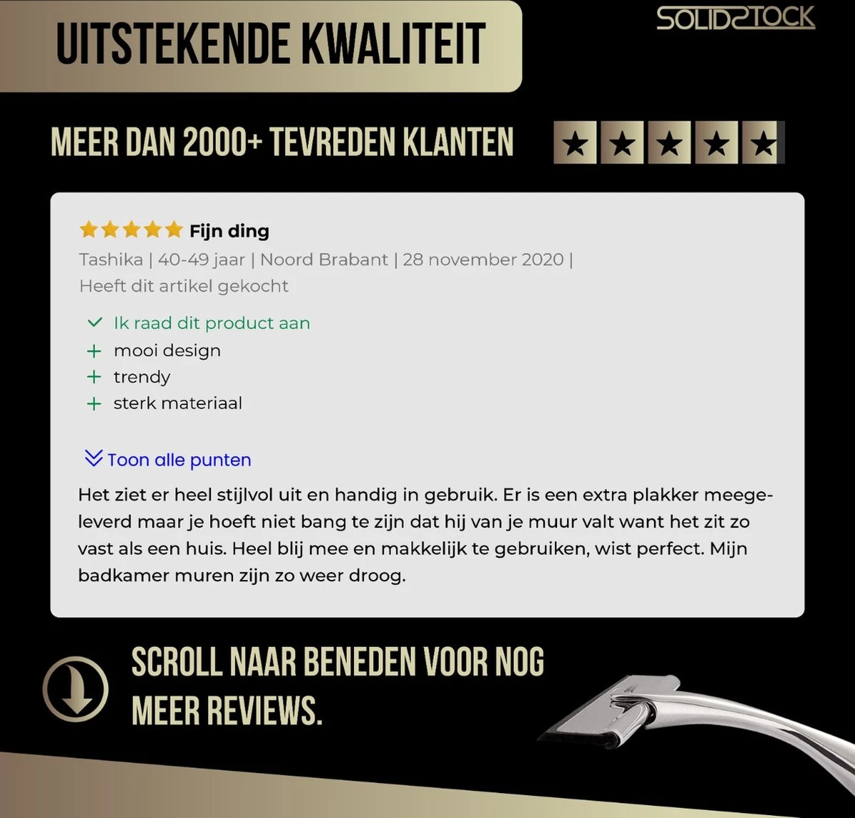 Douchewisser Rvs - Luxe Trekker Douche - Raamwisser Met Ophanghaak - Douchetrekker - Niet Boren - Chroom 11 Douchewisser Rvs - Luxe Trekker Douche - Raamwisser Met Ophanghaak - Douchetrekker - Niet Boren - Chroom - Afbeelding 9