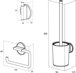 Tiger Tune - Toiletaccessoireset - Toiletborstel Met Houder - Toiletrolhouder Zonder Klep - Handdoekhaak – Messing Geborsteld / Zwart -Badkamer Accessoires Winkel 1200x1152 2