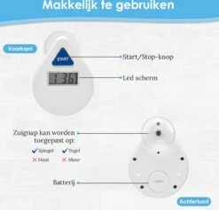 Douchetimer - Douchewekker - Showertimer - Douche Klok - Douchecoach - Met Zuignap - Waterbesparend - Digitaal - 5 Minuten -Badkamer Accessoires Winkel 1200x1153 8