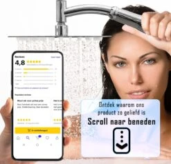 Regendouchekop Deluxe - ø 28CM - Douchekop Met Doucheslang En Douchekophouder - RVS -Badkamer Accessoires Winkel 1200x1154