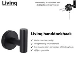 Toiletaccessoireset Zwart 3-delig - Luxe Toilet Set - Toiletborstel Met Houder - Toiletrolhouder Met Klep - Handdoekhaak -Badkamer Accessoires Winkel 1200x1156 5