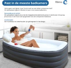Opblaasbaar Bad Ligbad Zitbad Volwassenen - Ijsbad Badkuip Opblaasbad - Opvouwbaar Bad Opblaas Bad Antraciet -Badkamer Accessoires Winkel 1200x1157 9