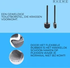 WC Borstel - Siliconen Borstel Met Houder - Hangend Met Plakstrip - Duurzaam Toilet Borstel - Zwart - Rheme 15 WC Borstel - Siliconen Borstel Met Houder - Hangend Met Plakstrip - Duurzaam Toilet Borstel - Zwart - Rheme -Badkamer Accessoires Winkel 1200x1160 3