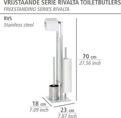 WENKO Toiletbutler Rivalta RVS Mat - Toiletborstel Met Houder, Toiletrolhouder En Reserverolhouder -Badkamer Accessoires Winkel 1200x1166 1
