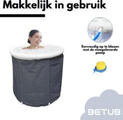 BETUB Zitbad Opvouwbare Badkuip Folding Bath Bathtub – Zit Zwembad – Ijsbad – Warm Bad – Ontspanning – Voor Onder De Douche – Tuin - Balkon Incl. Zitkussen -Badkamer Accessoires Winkel 1200x1167 2