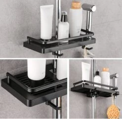 Merkloos Doucherek Zonder Boren Voor Douchestang Van 22 Tot 24 Mm – Doucherek Zwart – Doucherek Hangend – Badkamer Organizer – Douche Organizer - Doucherekje - Doucherekje Zonder Boren - Shampo Organizer -Badkamer Accessoires Winkel 1200x1168 3