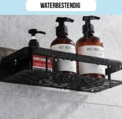 Merkloos Jawes- Wandrek- Zwart- 1stuk- Doucherek- Zonder Te Boren- Wandrek Zonder Boren- Wandrekje -Badkamer Accessoires Winkel 1200x1169 2