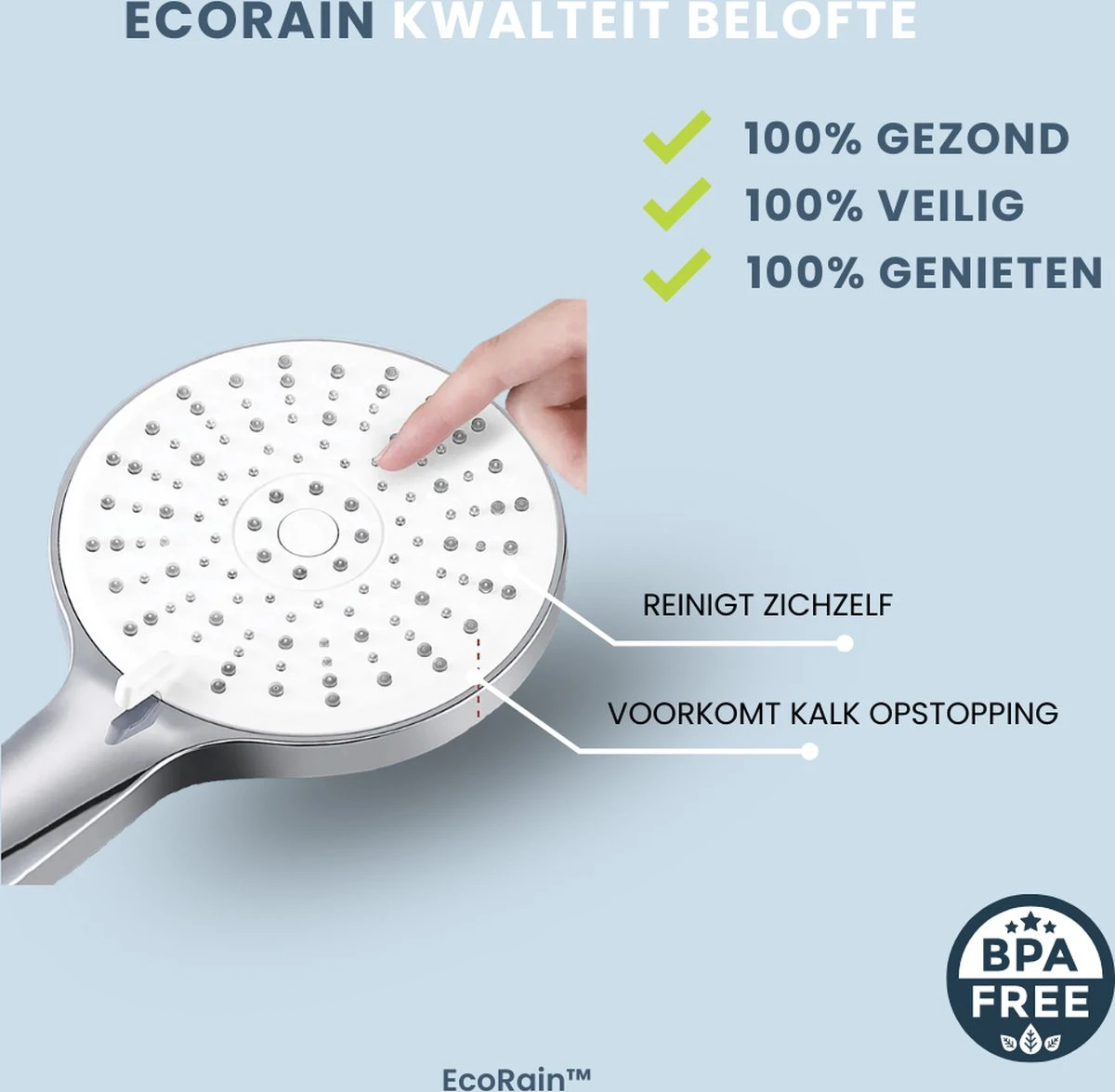 EcoRain™ Waterbesparende Douchekop Mark Met WATERFILTER - 50% Waterbesparend - Regendouche - 5 Sproeistanden - Hoge Druk - Betere Huid - Handdouche - Luxe Moderne Douchekop - Hoge Kwaliteit - Chrome 9 EcoRain™ Waterbesparende Douchekop Mark Met WATERFILTER - 50% Waterbesparend - Regendouche - 5 Sproeistanden - Hoge Druk - Betere Huid - Handdouche - Luxe Moderne Douchekop - Hoge Kwaliteit - Chrome - Afbeelding 7