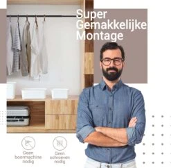 Qproducts Gordijnroede Zonder Boren - 65 Tot 100 Cm - Uitschuifbaar Douchegordijnstang - Uitschuifbare Klemstang - Metaal Zwart -Badkamer Accessoires Winkel 1200x1177 2