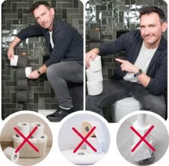 Reserverolhouder Hangend – Toiletrolhouder – Reserve Rolhouder – Zonder Boren – Rolhouder - Muur – Zwart - Antraciet - STOF & SPETTERVRIJ -Badkamer Accessoires Winkel 1200x1180 1