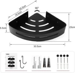 Sens Design Doucherekjes Set Van 3 - Doucherek Zonder Boren - Zwart -Badkamer Accessoires Winkel 1200x1182 6