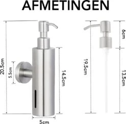 VDN Stainless Zeeppompje - Zeepdispenser Wandmontage - Zilver - Hangend - RVS 12 VDN Stainless Zeeppompje - Zeepdispenser Wandmontage - Zilver - Hangend - RVS -Badkamer Accessoires Winkel 1200x1182 8