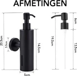 VDN Stainless Zeeppompje - Zeepdispenser Wandmontage - Zwart - Hangend - RVS -Badkamer Accessoires Winkel 1200x1182 9