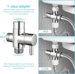 BetterSells® Bidet Handdoucheset - Shattaf - Bidet Sproeier Uit Geborsteld RVS - Inclusief Slang, T-stuk & Wandhouder -Badkamer Accessoires Winkel 1200x1183 7