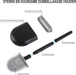 WC Borstel – Siliconen – Zwart – WC Borstel Met Houder – Vrijstaand – Hangend – WC Borstel En Houder – WC Borstel Zwart -Badkamer Accessoires Winkel 1200x1187