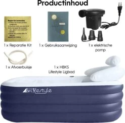 HBKS Lifestyle Bad – Opblaasbaar Ligbad – Bath Bucket – Zitbad Voor Volwassenen - Ijsbad Wim Hof Methode - Badkuip – Ice Bath – Blauw -Badkamer Accessoires Winkel 1200x1187 9