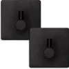 Eavy Set Van 2 Handdoekhaakjes – Zelfklevend – Zelfklevende Haakjes – Wandhaak – Plakhaakjes – RVS – Zwart - Inclusief Ontvetter -Badkamer Accessoires Winkel 1200x1191