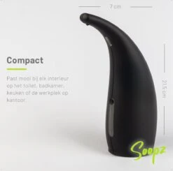Soopz Black Graphite Classic - Automatische Zeepdispenser - No Touch Sensor - Mat Zwart - 300ml – Zeeppompje -Badkamer Accessoires Winkel 1200x1191 5