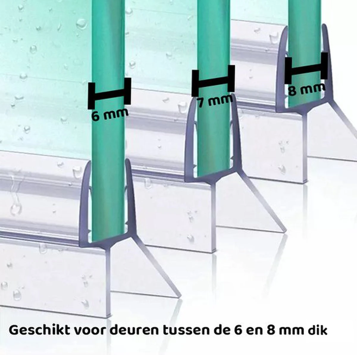 Minismus Douchedeurafdichting Met Waterkering (2 Strips Van 1 Meter, Makkelijk Inkortbaar) - Waterstopper Geschikt Voor Glas Van 6 Tot 8 Mm - Douchedorpel - Lekstrip Voor Horizontale Bevestiging 9 Minismus Douchedeurafdichting Met Waterkering (2 Strips Van 1 Meter, Makkelijk Inkortbaar) - Waterstopper Geschikt Voor Glas Van 6 Tot 8 Mm - Douchedorpel - Lekstrip Voor Horizontale Bevestiging - Afbeelding 7