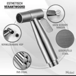 Nolad® Bidet Handdouche - Douchekoppen - Bidet - Handdouche - Zilver -Badkamer Accessoires Winkel 1200x1195 9