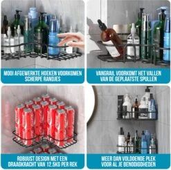 Strex Doucherek Hoekvorm - 2 Stuks - Bevestigen Zonder Boren Of Schroeven -Badkamer Accessoires Winkel 1200x1196 4