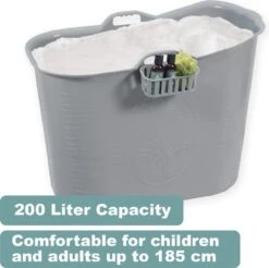 Zitbad Voor Volwassenen - Bath Bucket - Grijs - 200L -Badkamer Accessoires Winkel 1200x1197 20