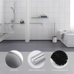 Merkloos Toiletborstel RVS - Wcborstel Rvs - RVS Toiletborstel In Houder - Toiletborstelhouder - Wc Borstel - Toiletborstel Met Houder Vrijstaand - RVS Geborsteld -Badkamer Accessoires Winkel 1200x1198 10