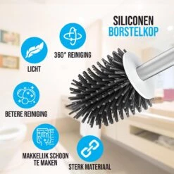 Strex Toiletborstel Siliconen Met Houder - Sneldrogend, Hygiënisch & Antibacteriële Werking - WC Borstel - Toilet Borstel Houder -Badkamer Accessoires Winkel 1200x1198 15