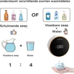 Royal WM - Automatische Zeepdispenser - 300ml - Zwart - Wandmontage - Sensor -Badkamer Accessoires Winkel 1200x1198 20