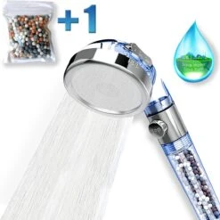 Levanda Ionische Douchekop Waterbesparend Met Douchefilter Met Extra Navulling – Eco Douchekop Filter Met 4 Verschillende Mineralen -waterbesparende Douchekop Hoge Druk Met Natuurlijke Mineraal Filter