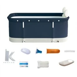 Merkloos Opvouwbaar Bad Voor Volwassenen | Opblaasbaar Zitbad BLAUW – Mobiele Badkuip – Bath Bucket – Zwembad -Badkamer Accessoires Winkel 1200x1199 21