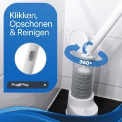RevoBrush WC Borstel Met Houder Vrijstaand - Hygiënische Toiletborstel - Met 14x Pads -Badkamer Accessoires Winkel 1200x1199 5